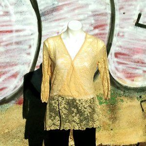 Newport News Champagne White Lace Beach Cardi | L